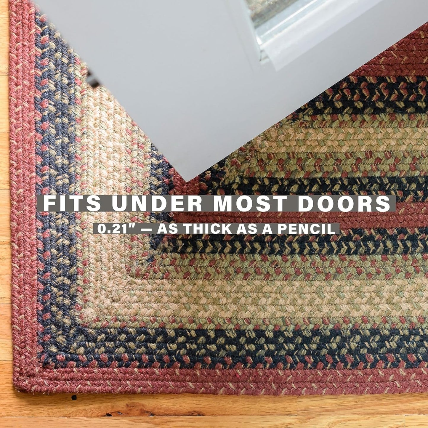 Highland Multicolor Small Braided Rug, 27x45 Rectangle - Handmade with Jute, Warm Country and Cabin Decor, Perfect for Bathrooms and Entryways - Durable and Easy to Clean