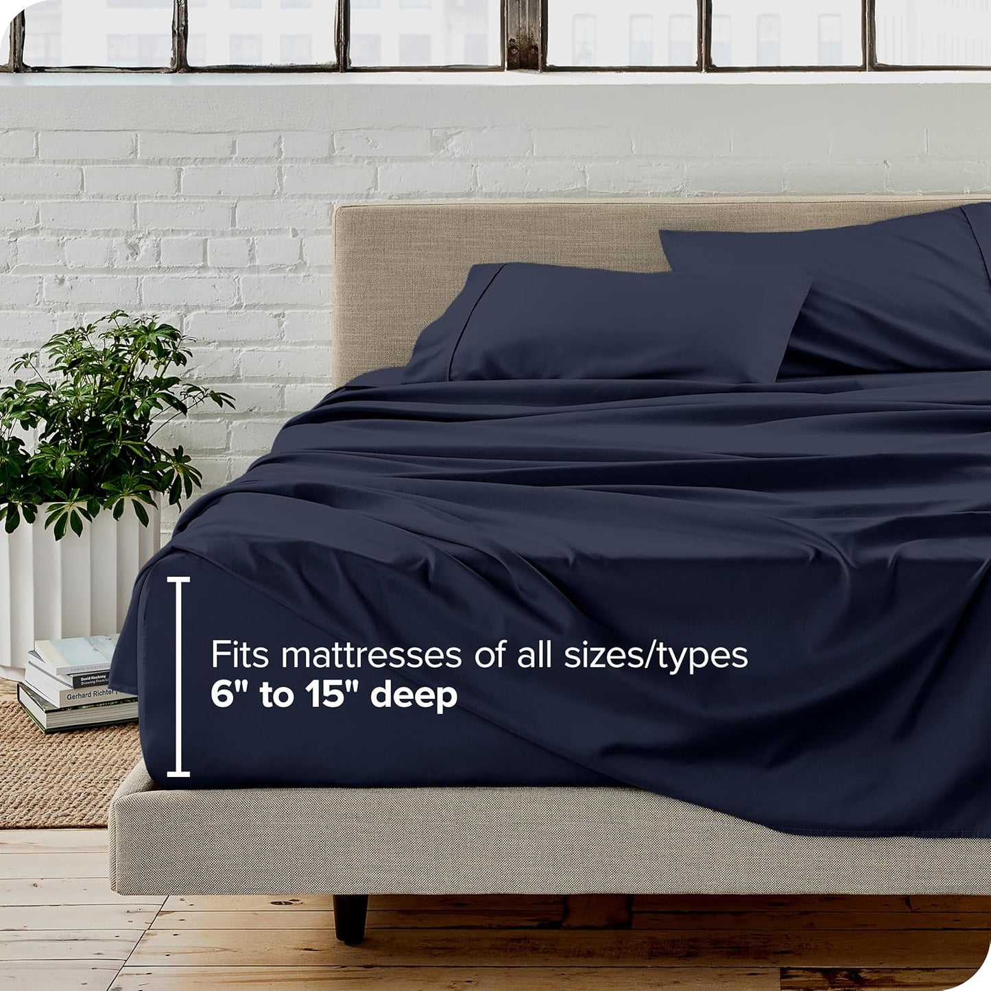 Bare Home Twin XL Sheet Set - College Dorm Size - Luxury 1800 Ultra-Soft Microfiber Twin Extra Long Sheets - Deep Pockets - Easy Fit - Extra Soft - 3 Piece Set - Bed Sheets (Twin XL, Midnight Blue)