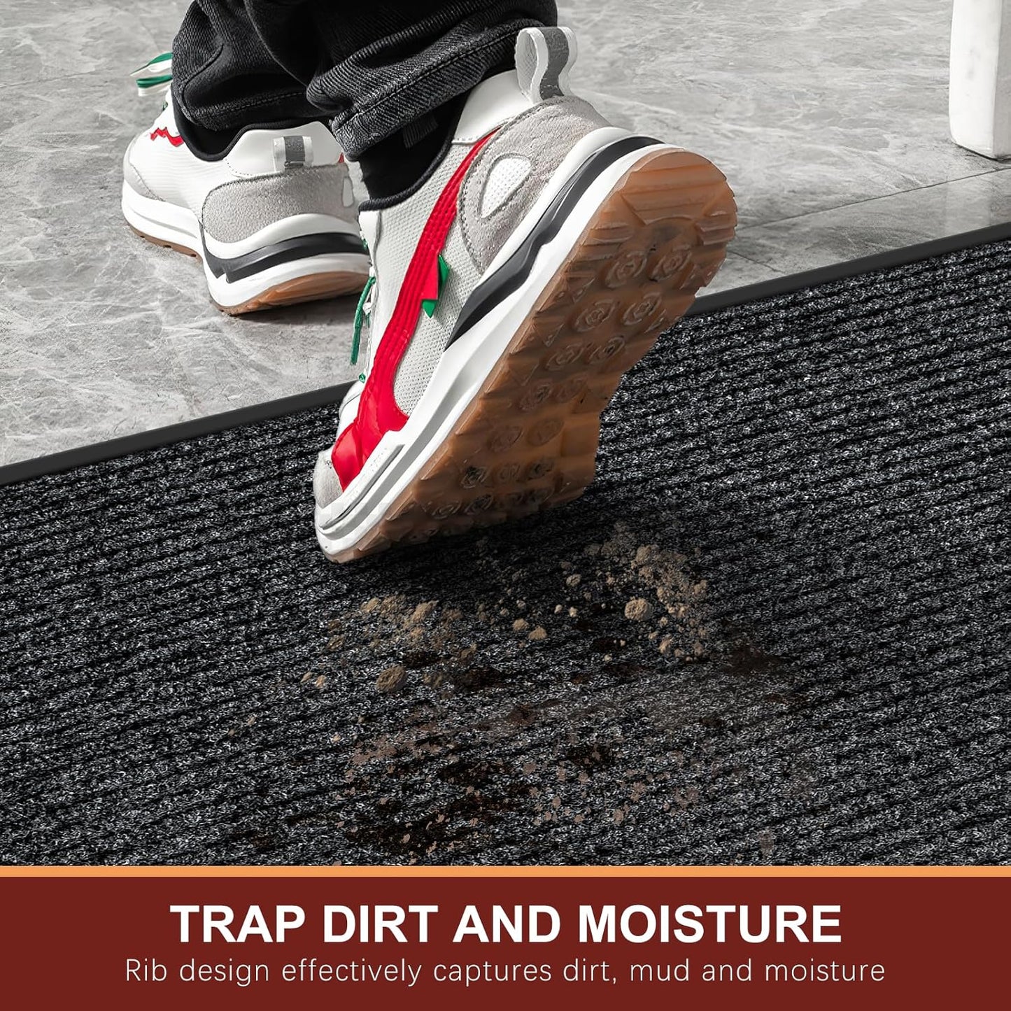 Vicwe Indoor Outdoor Door Mat, 4'x6' Heavy Duty Front Door Mat, Non-Slip Washable Doormats Entrance Mats, Dirt Resistant and Absorbent Doormat, Commercial Outdoor Entrance Floor Mat for Home Office