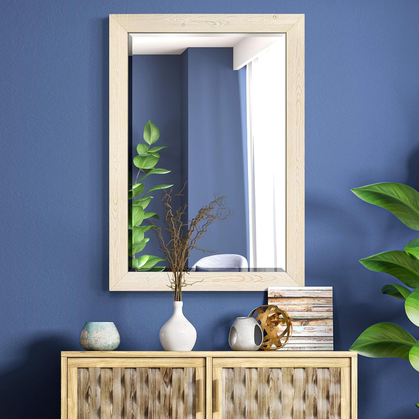 Wexford Home Barnwood Wood Full Length Mirror - Distressed White (AR1-L01)