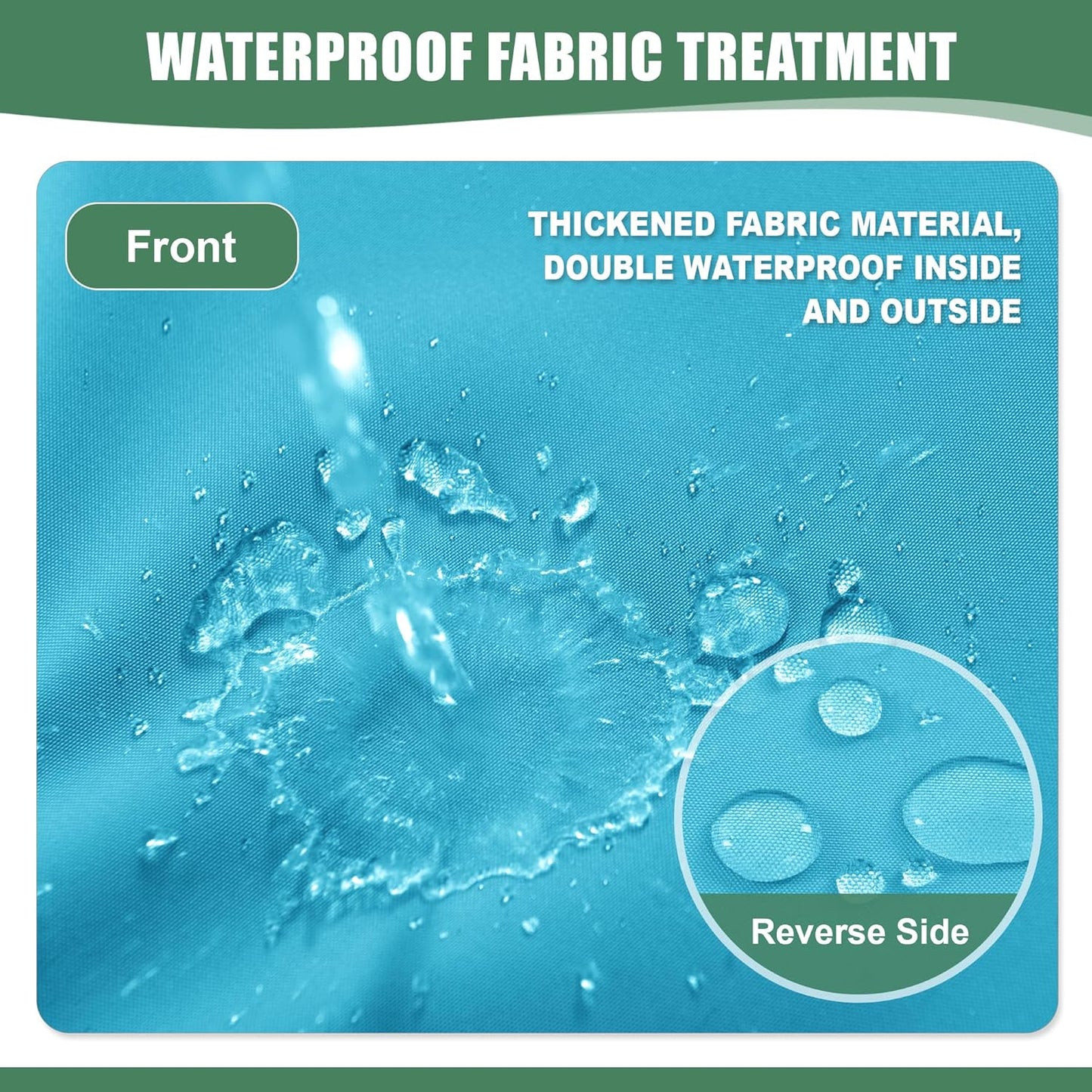 Chaise Lounge Cushions Outdoor Set of 4 - Waterproof and Fade Resistant Sun Lounger Replacement Cushions - Patio Lounger Pads with Removable Cover for Pool, Deck, Lawn, 80 x 26 x 3 Inch, Teal