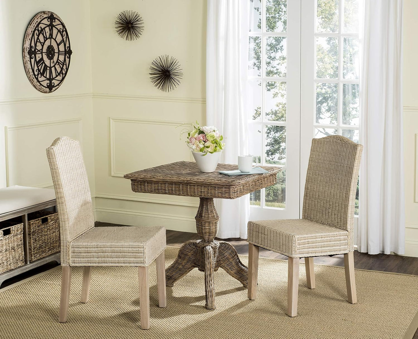 SAFAVIEH Home Collection Odette Grey Wicker Dining Chair