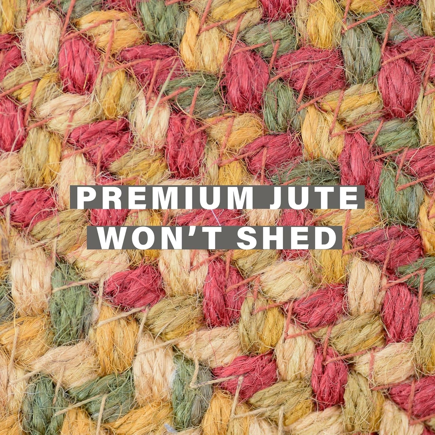 Homespice Cider Barn Cranberry Red Oval Braided Rugs, Jute, 8x10' - Perfect Country Rustic Decor for Bedroom, Living Room, Everywhere