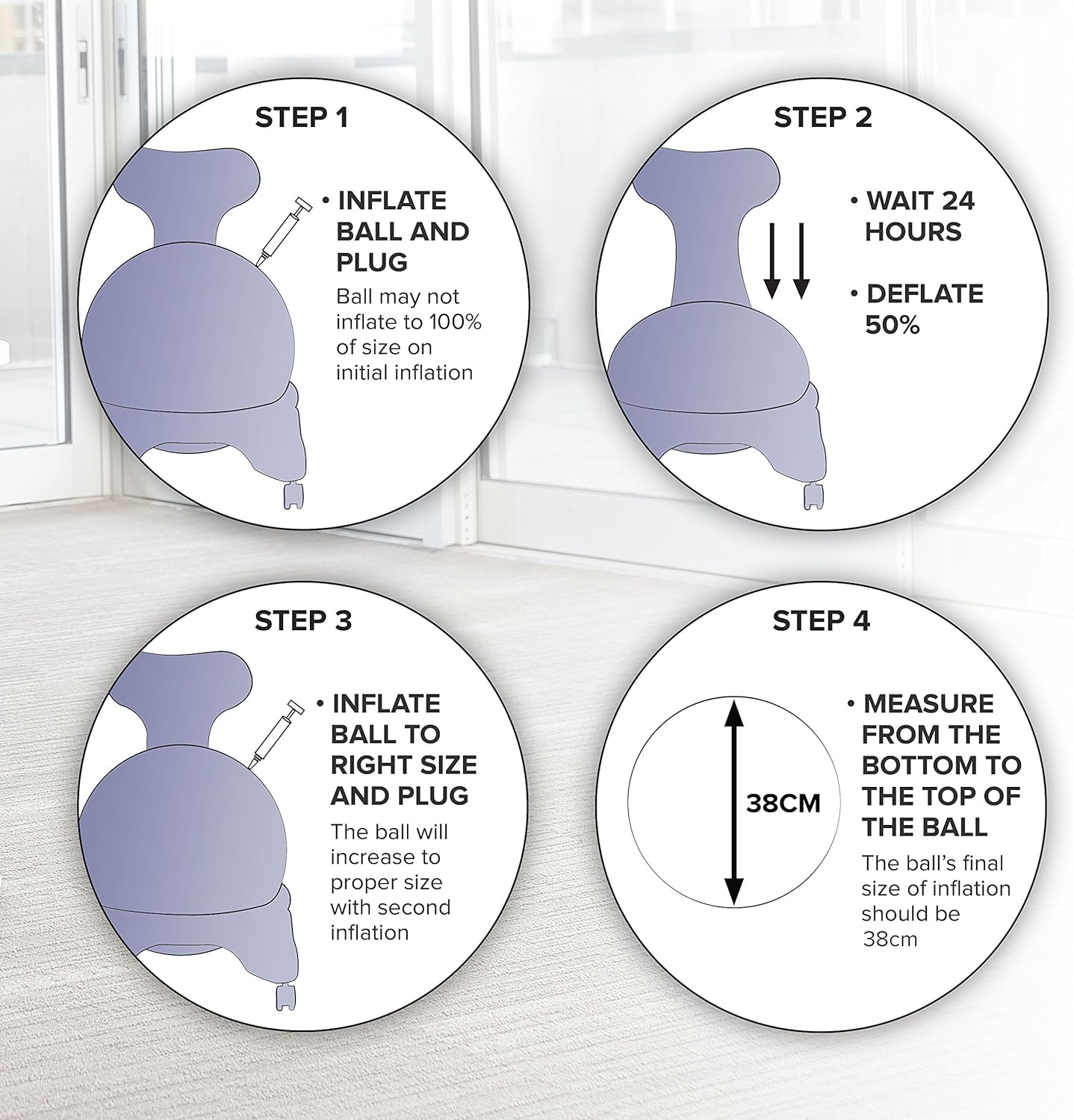 Gaiam Kids Balance Ball Chair - Classic Children's Stability Ball Chair, Alternative School Classroom Flexible Desk Seating for Active Students, Orange/Blue