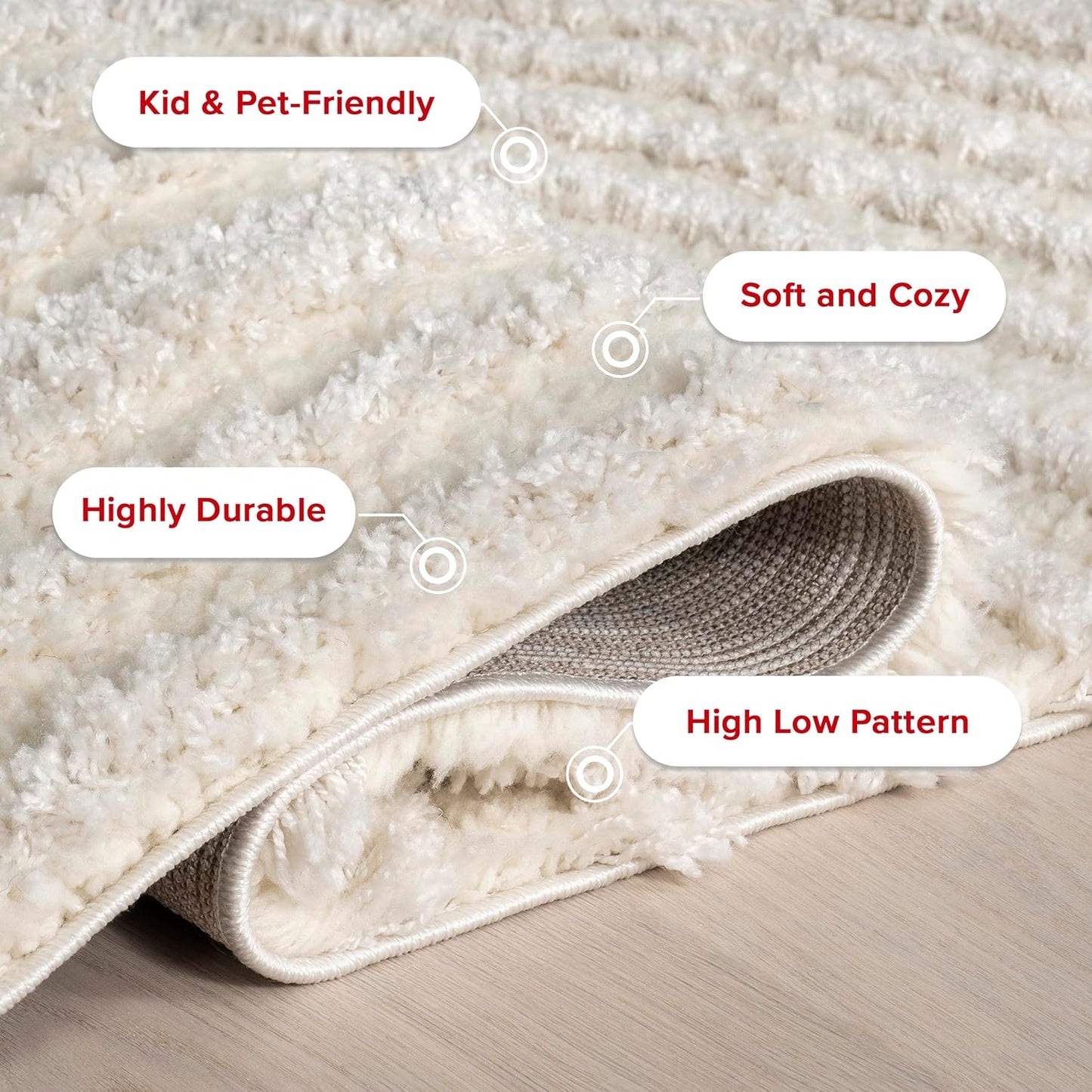 nuLOOM Gloria Abstract Shag Area Rug, 9x12, Beige