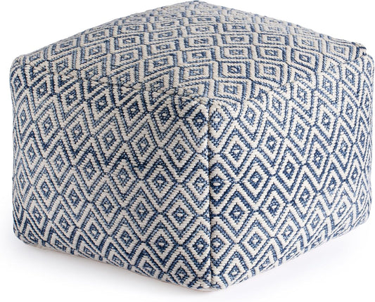 Anji Mountain 22"x22"x16" Handmade & Handcrafted Ottoman Pouf Comfortable Pouf Ottoman Foot Rest & Home Décor Accent for Living Room, Bedroom, Nursery, Kids Room, Patio