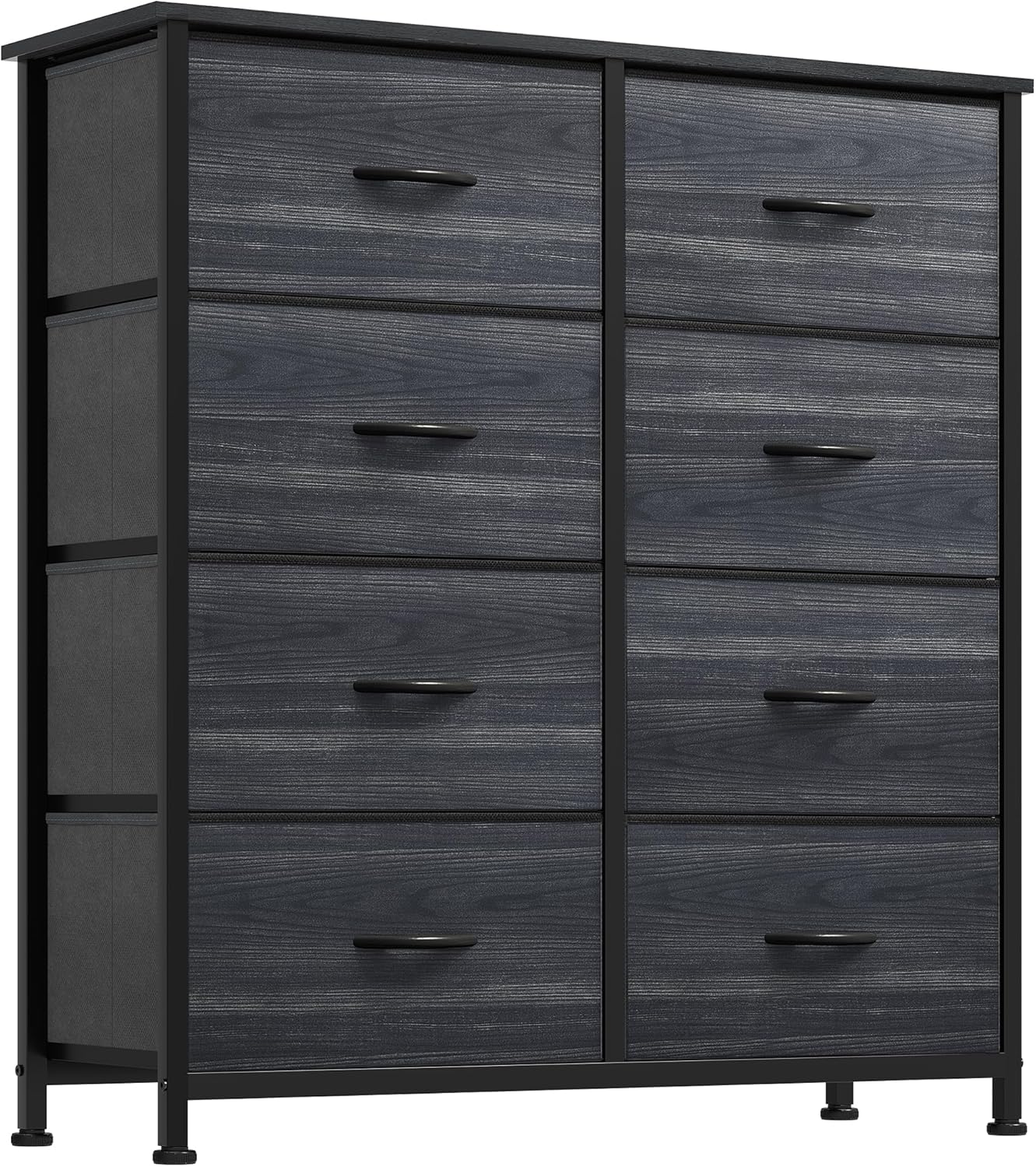 DWVO Dresser with 8 Drawers - Fabric Storage Tower, Organizer Unit for Bedroom, Hallway, Closets - Sturdy Steel Frame, Wooden Top & Easy Pull Fabric Bins