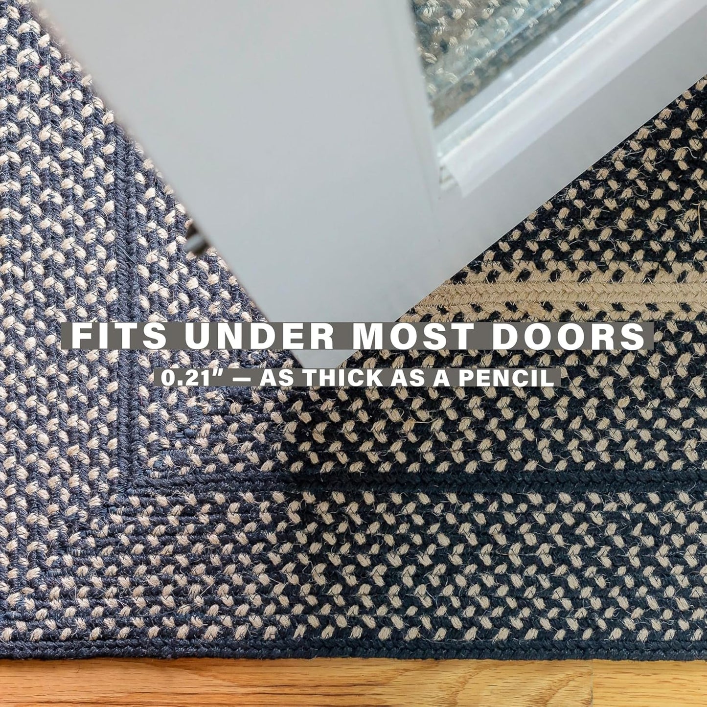 Manchester Jute Braided Rugs 20x30 - Primitive Style Black and Tan Rug to Use in Country Kitchen, Entryways and Bathrooms