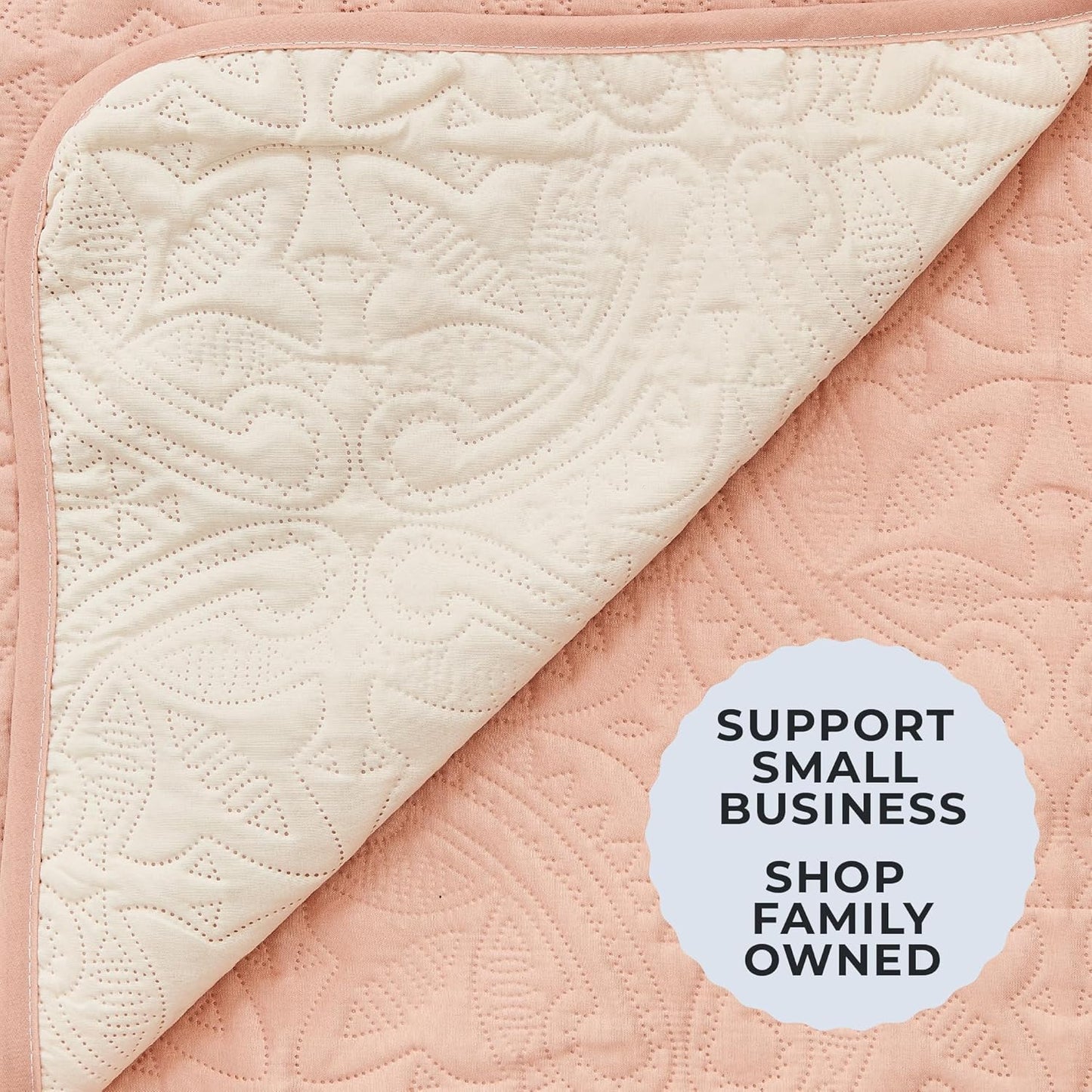 Great Bay Home Reversible Loveseat Cover - Washable Slipcover Furniture Protector with Elastic Straps - Couch Cover for Dogs, Kids, and Pets - Quilted & Stitched Detail (Loveseat, Dusty Rose/Taupe)