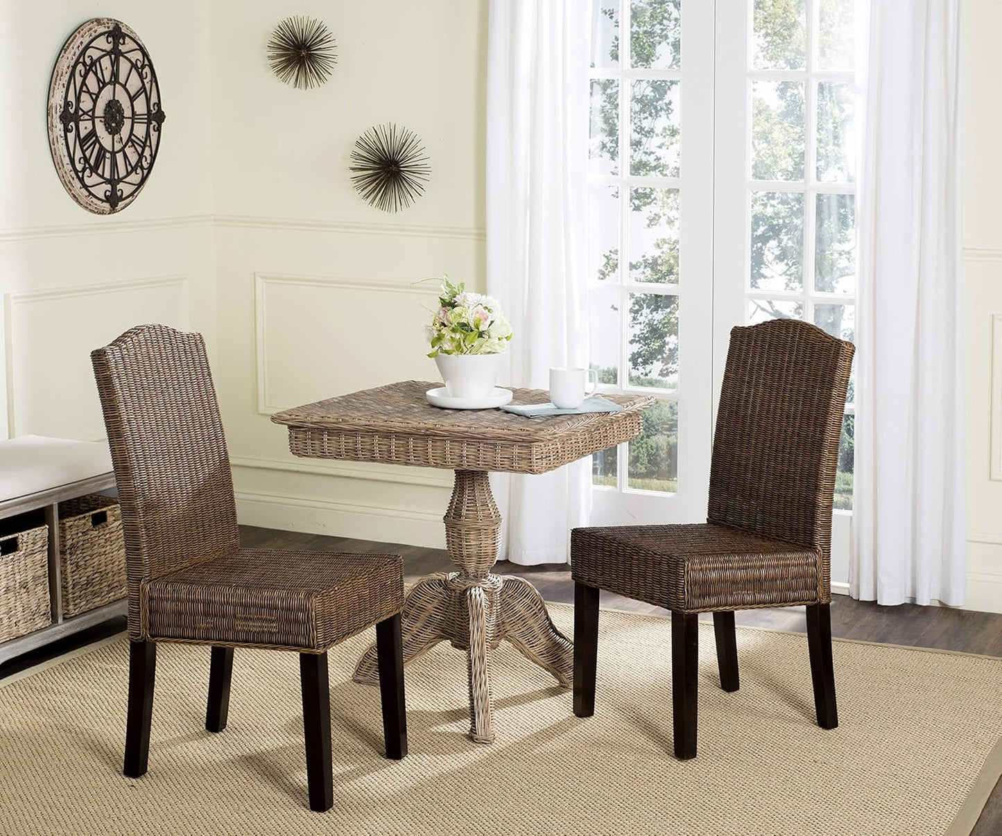 SAFAVIEH Home Collection Odette Grey Wicker Dining Chair