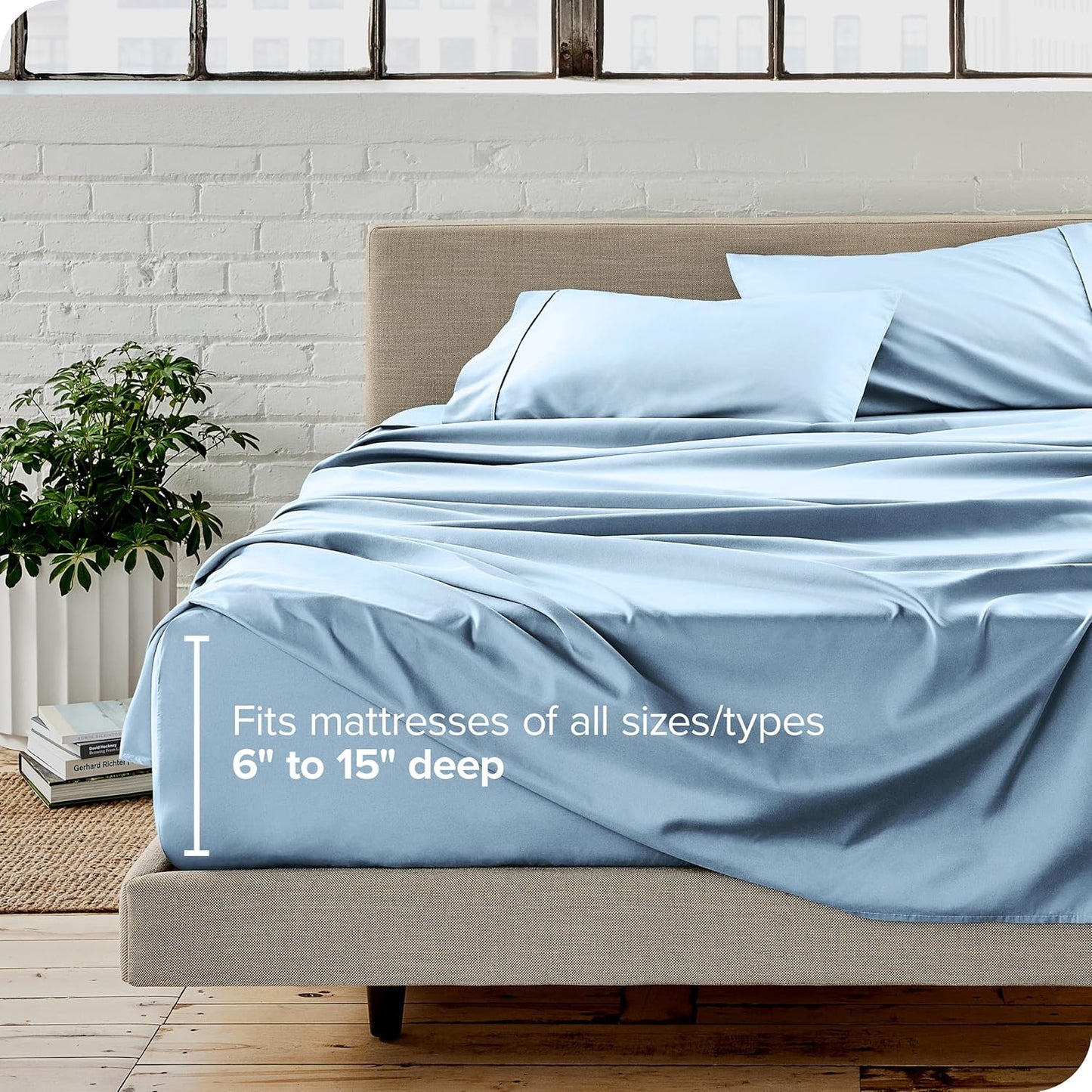 Bare Home King Sheet Set - Luxury 1800 Ultra-Soft Microfiber King Bed Sheets - Double Brushed - Deep Pockets - Easy Fit - 4 Piece Set - Bedding Sheets & Pillowcases (King, Light Blue)