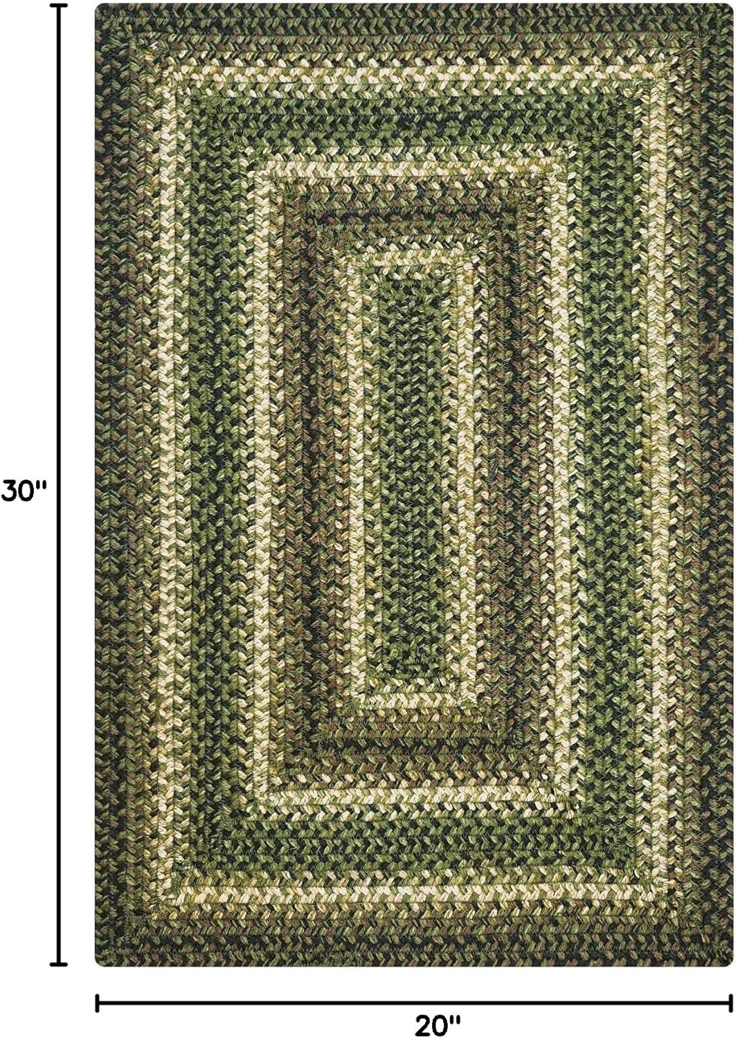 Homespice Pinecone Jute Braided Rug 20x30 – Country Style Braided Kitchen Rugs for Country Decor