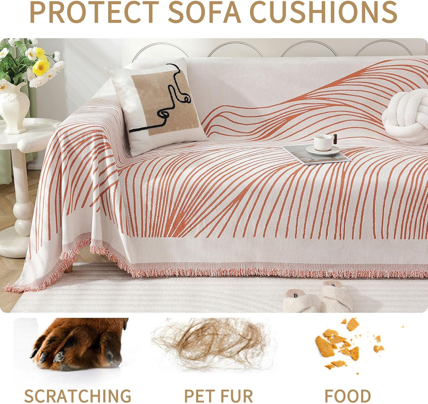 Non Slip Sofa Covers Couch Covers for 3 Cushion Couch Sofa Pet Friendly Washable Couch Covers for Sofa, Soft Thick Sectional Couch Covers L Shape Furniture Protector for Kids, Dogs 71" X134"