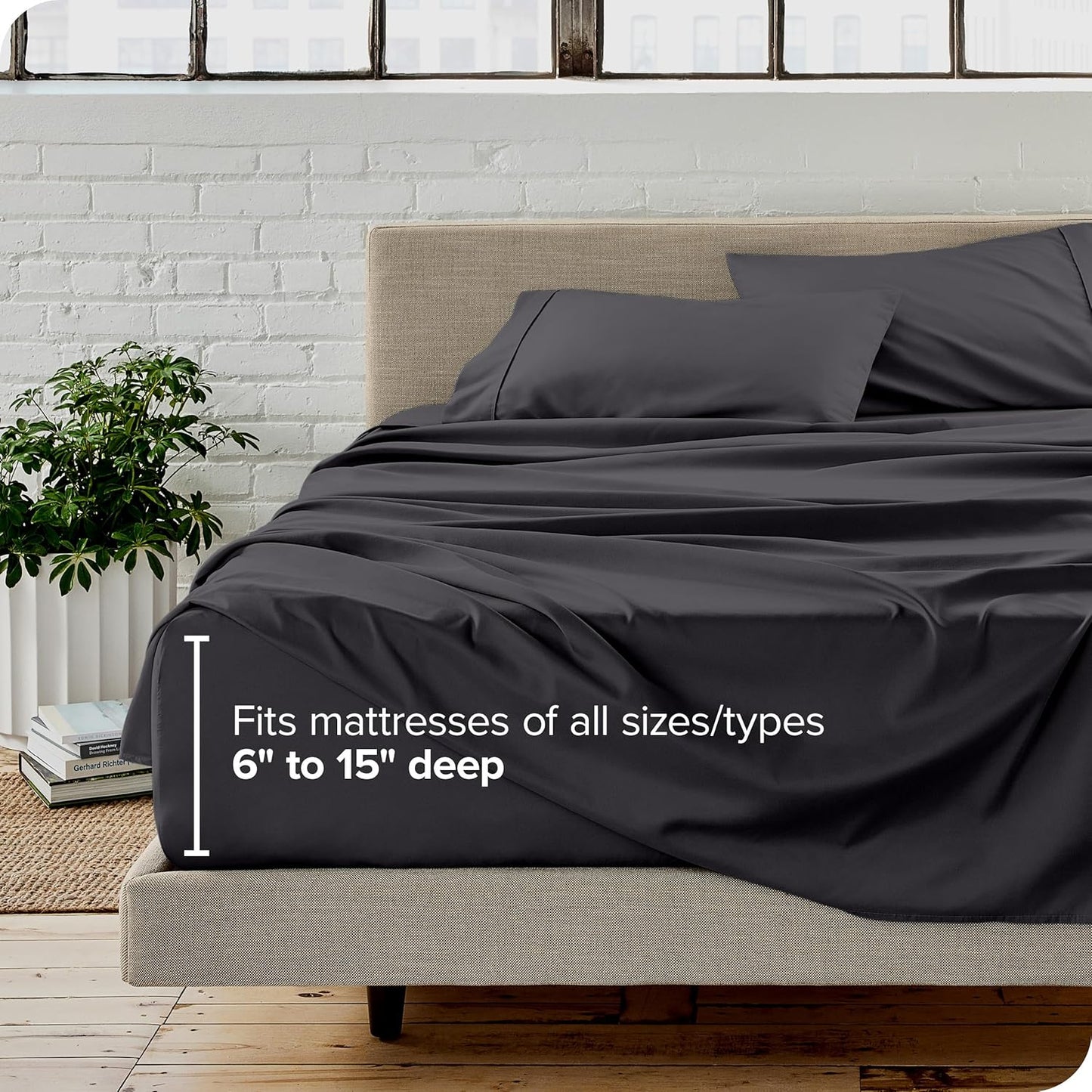 Bare Home California King Sheet Set - 1800 Ultra-Soft Microfiber Cal King Bed Sheets - Double Brushed - Deep Pockets - Easy Fit - 4 Piece Set - Bed Sheets (California King, Forged Iron Grey)