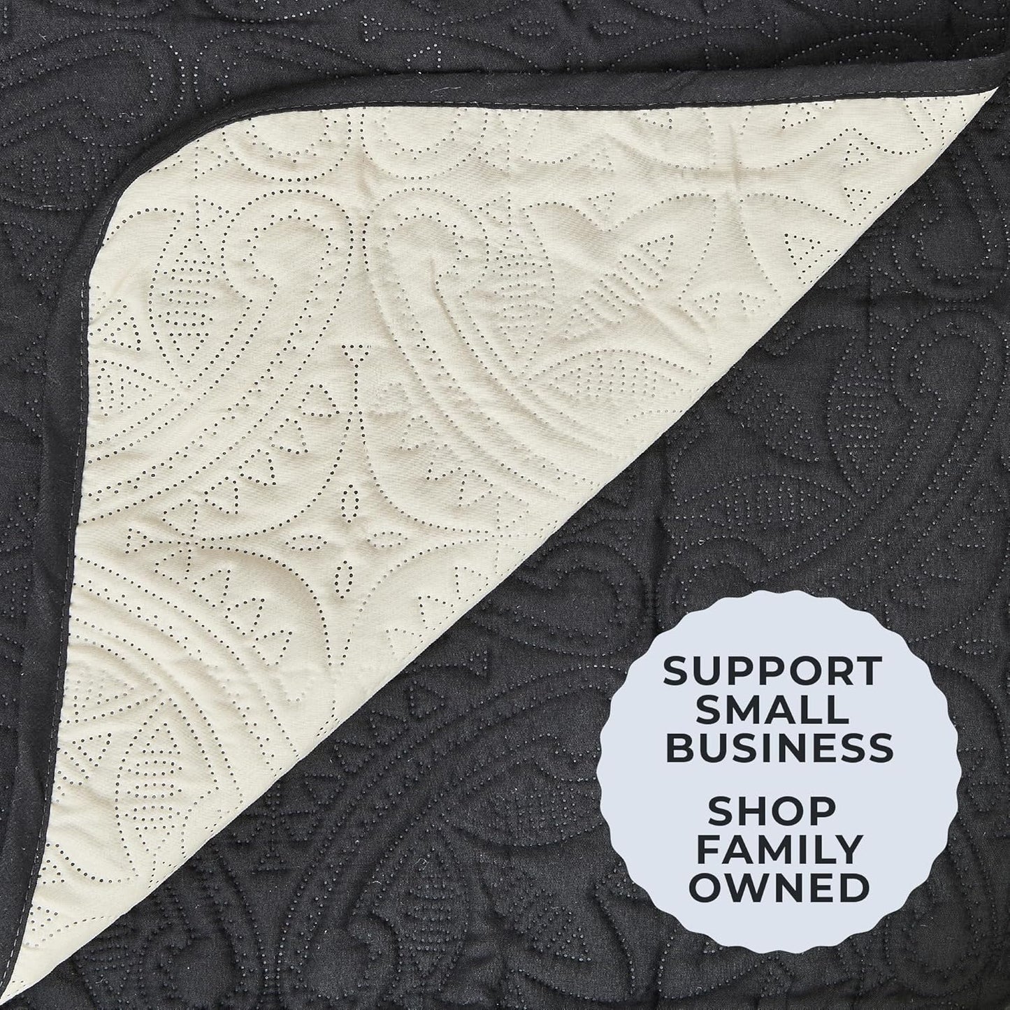 Great Bay Home Reversible Chair Cover - Washable Slipcover Furniture Protector with Elastic Straps - Chair Cover for Dogs, Kids, and Pets - Quilted & Stitched Detail (Chair, Black/Taupe)