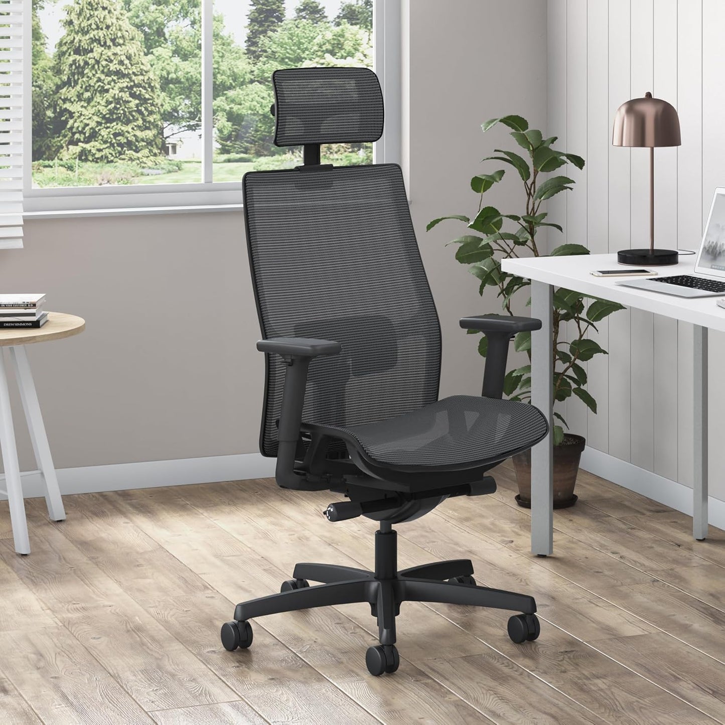 HON Ignition 2.0 Ergonomic Office Chair with Headrest, Adjustable Tilt, Swivel Wheels, Comfy for Long Hours, Home Office Desk Chairs, Black