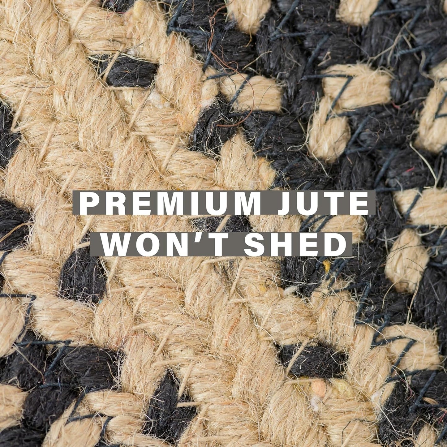 Homespice Manchester Black Oval Braided Rugs, Jute, 8x10' - Perfect Country Primitive Decor for Bedroom, Living Room, Everywhere