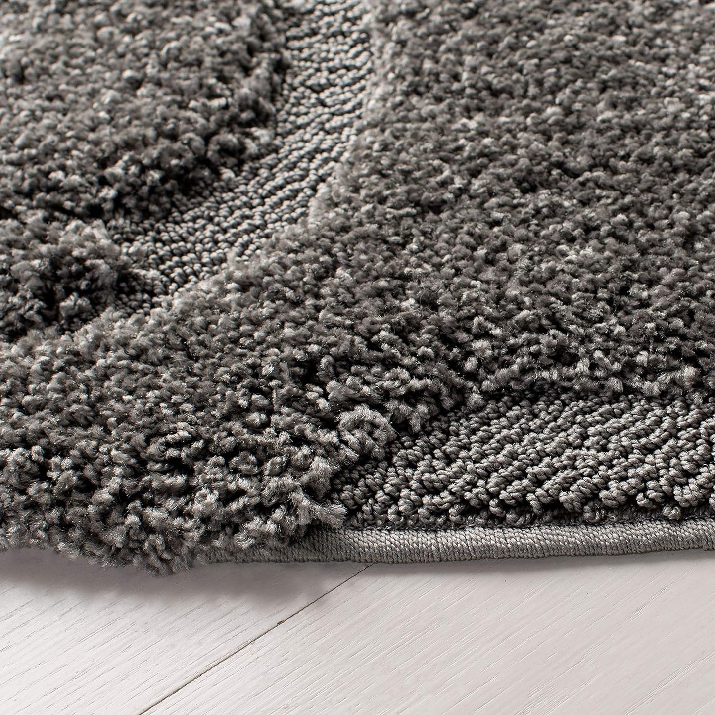 SAFAVIEH Florida Shag Collection Area Rug - 6'7" Round, Grey, Scroll Design, Non-Shedding & Easy Care, 1.2-inch Thick Ideal for High Traffic Areas in Living Room, Bedroom (SG455-8013)