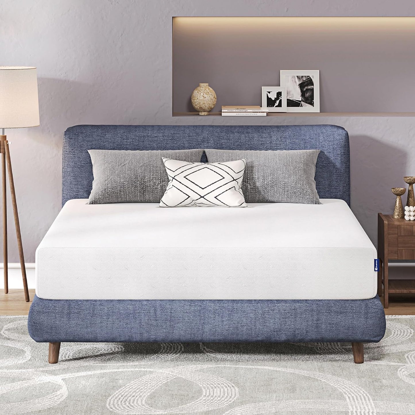 Avenco King Mattress, 10 Inch Bamboo Charcoal King Size Memory Foam Mattress in a Box for Pain Relief & Cooling Sleep, CertiPUR-US Certified King Bed Mattress, White