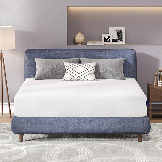 Avenco King Mattress, 10 Inch Bamboo Charcoal King Size Memory Foam Mattress in a Box for Pain Relief & Cooling Sleep, CertiPUR-US Certified King Bed Mattress, White