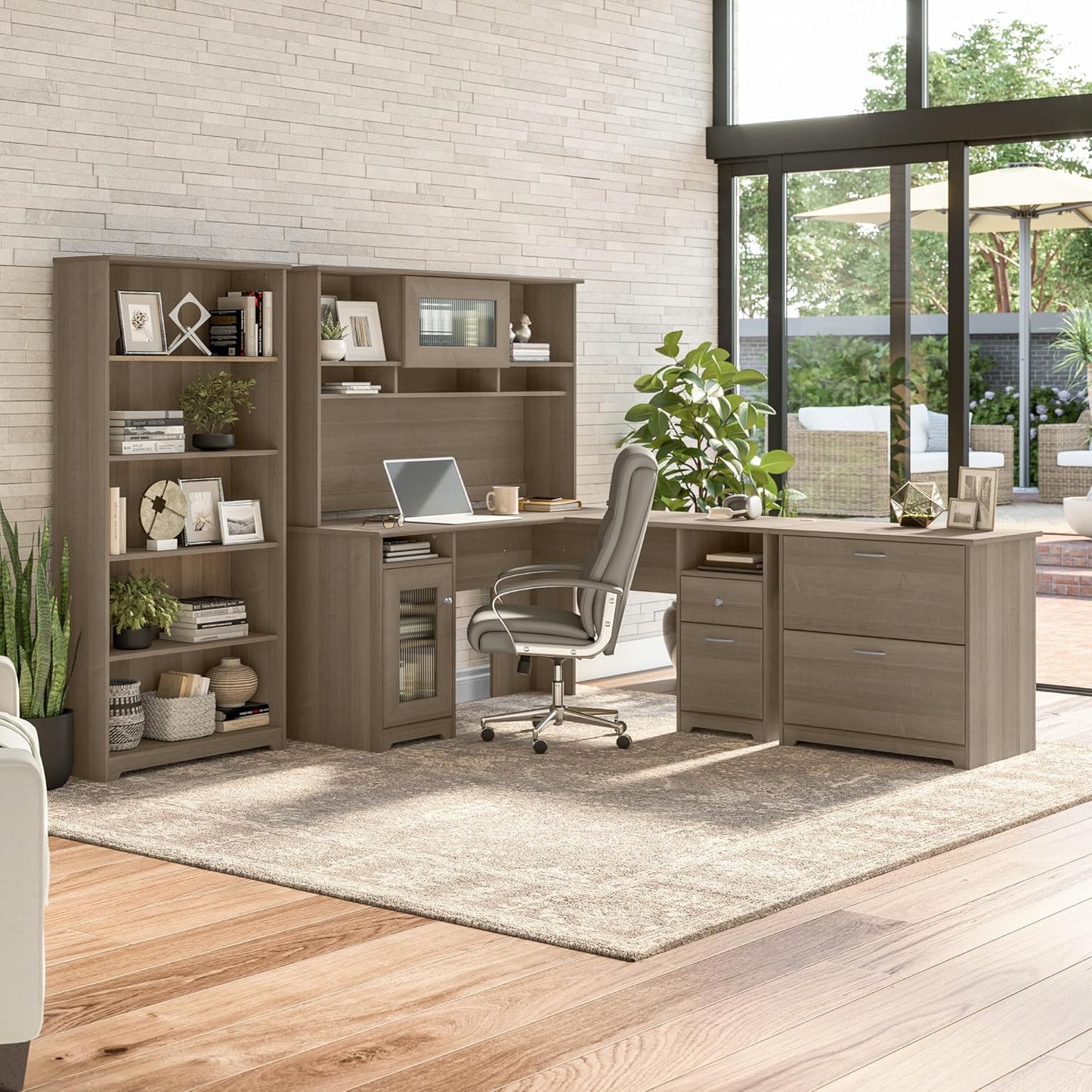 Bush Furniture Cabot 2 Drawer Lateral File Cabinet in Ash Gray, Home Office Chest for Letter, Legal, and A4-size Document Storage