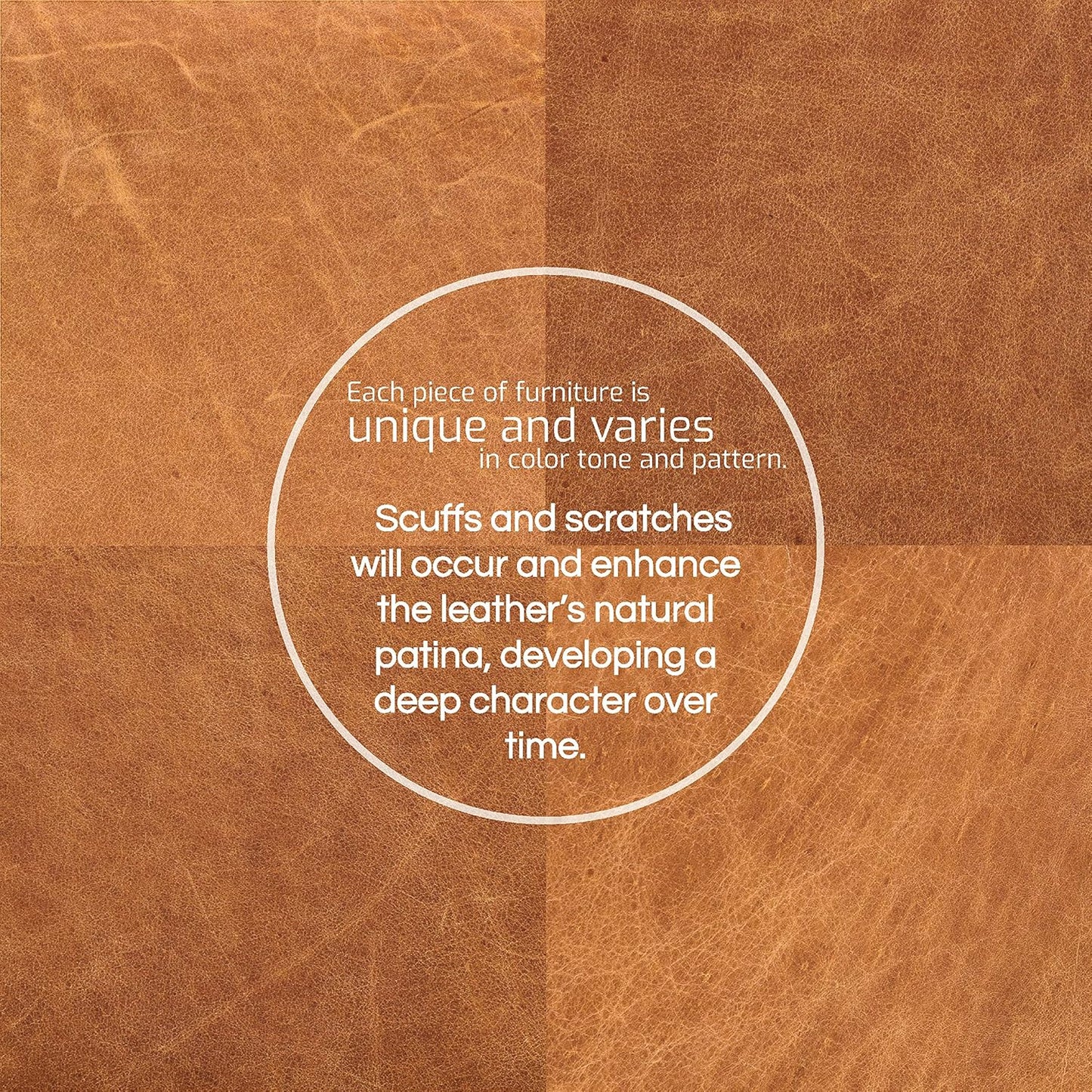 POLY & BARK Turin Ottoman in Full-Grain Pure-Aniline Dyed Italian Tanned Leather in Cognac Tan