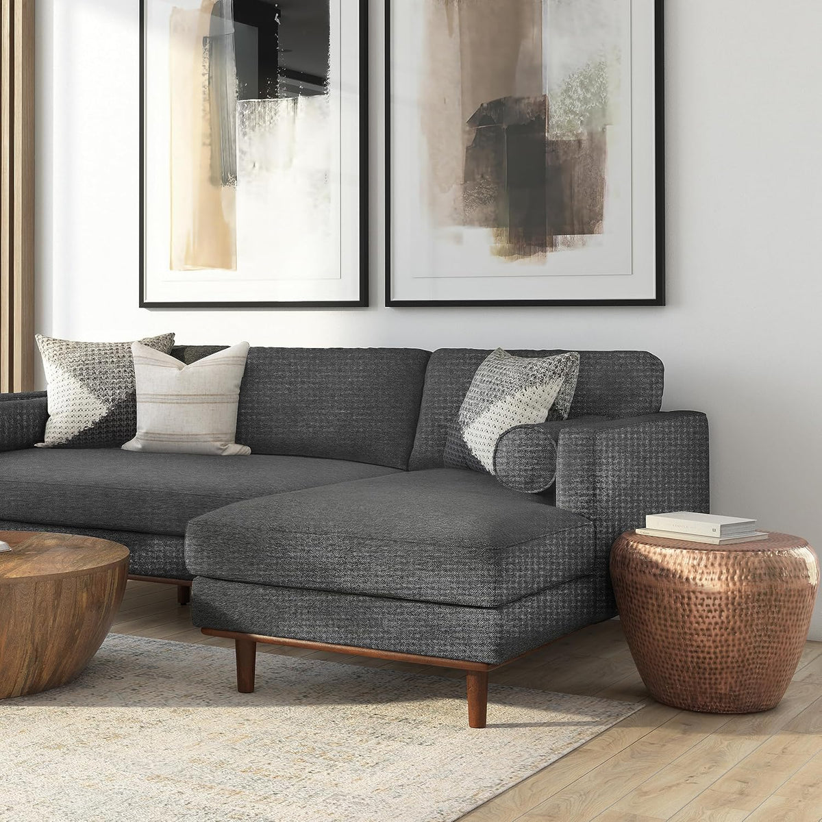 SIMPLIHOME Preston Modern Industrial 22 inch Wide Metal Metal Side Table in Antique Copper, Fully Assembled for the Living Room and Bedroom