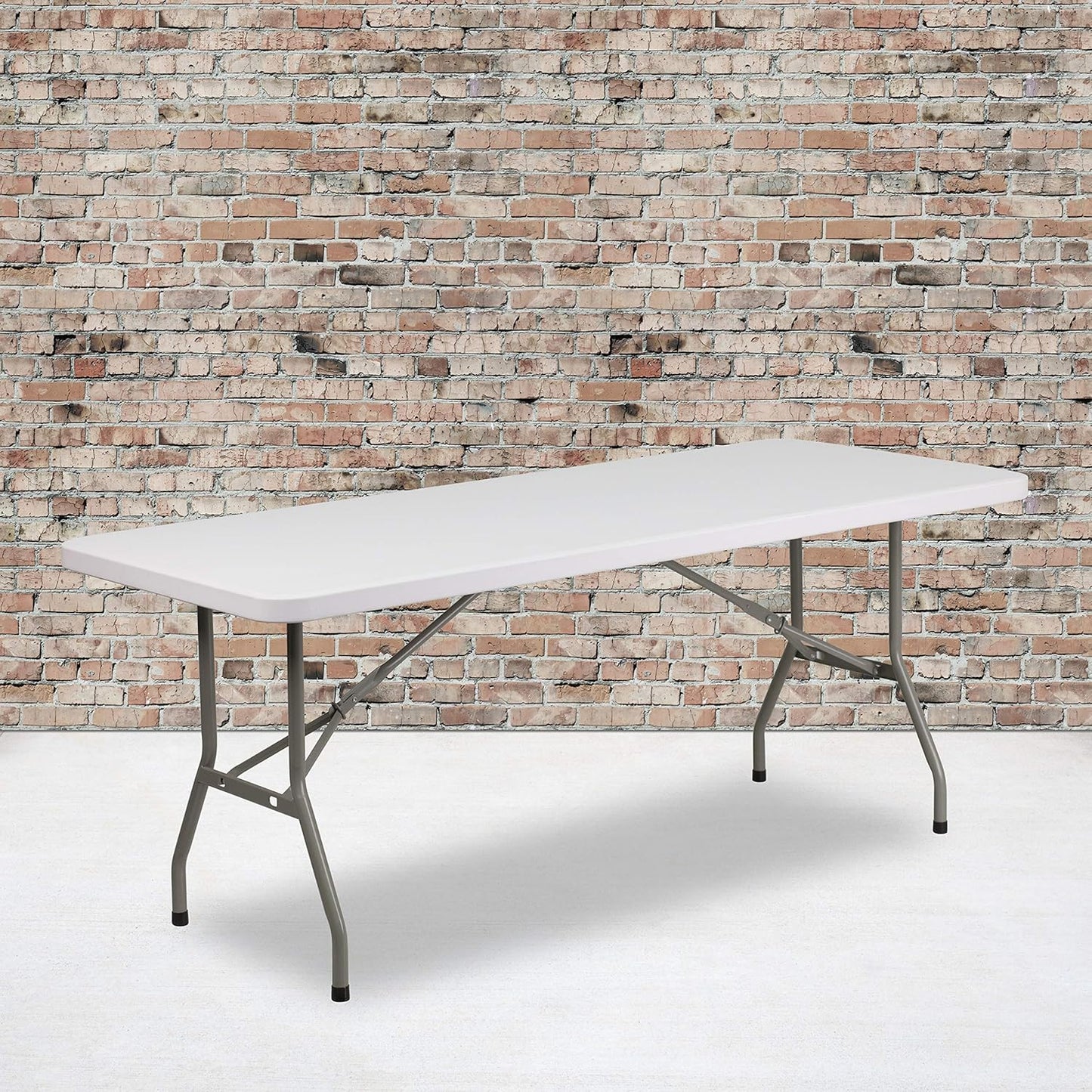 Flash Furniture Elon 6' Rectangular All-Occasion Plastic Folding Event Table, Folding Banquet Table for Indoor/Outdoor Events, White