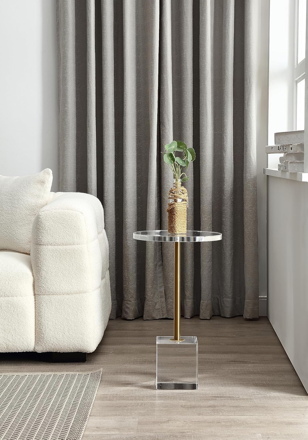 Clear Acrylic End Table,Side Table,for Livingroom,13.5 x 13.5 inch, 23 inch High