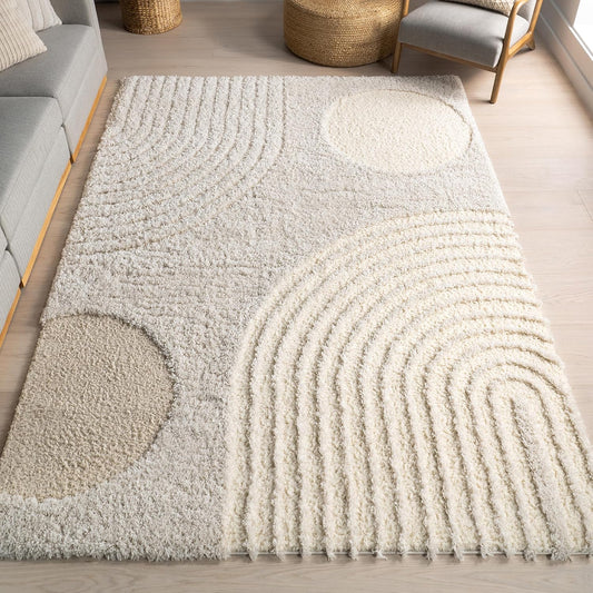 nuLOOM Gloria Abstract Shag Area Rug, 12x15, Beige