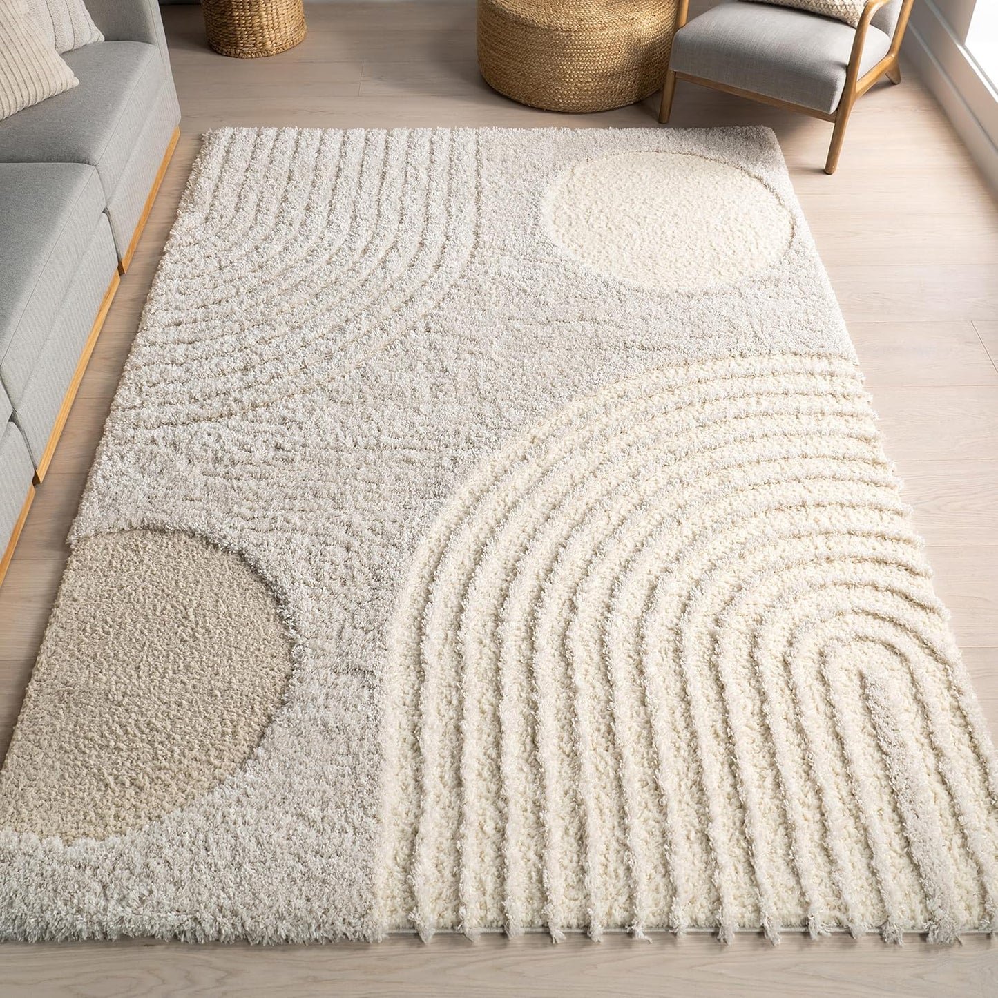 nuLOOM Gloria Abstract Shag Accent Rug, 3x5, Beige