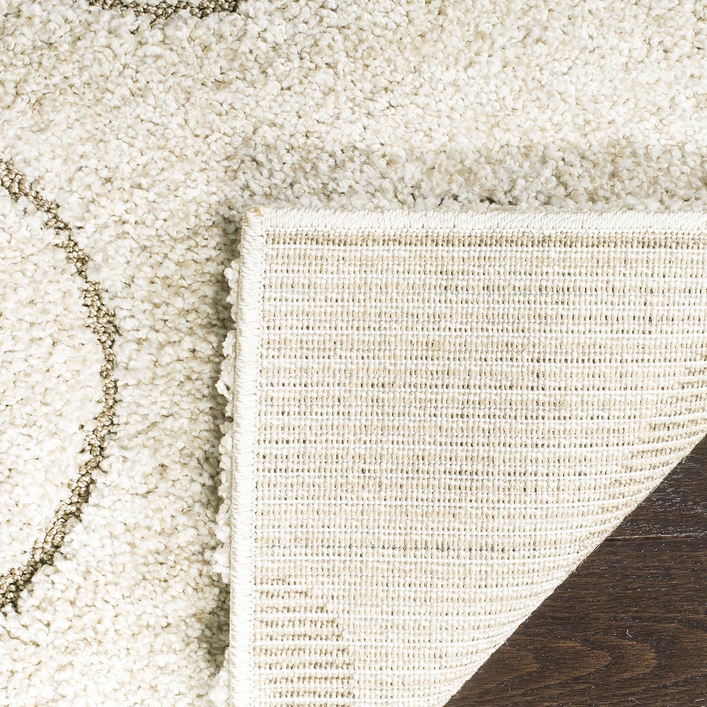 SAFAVIEH Florida Shag Collection Runner Rug - 2'3" x 11', Cream & Beige, Scroll Design, Non-Shedding & Easy Care, 1.2-inch Thick Ideal for High Traffic Areas in Living Room, Bedroom (SG455-1113)