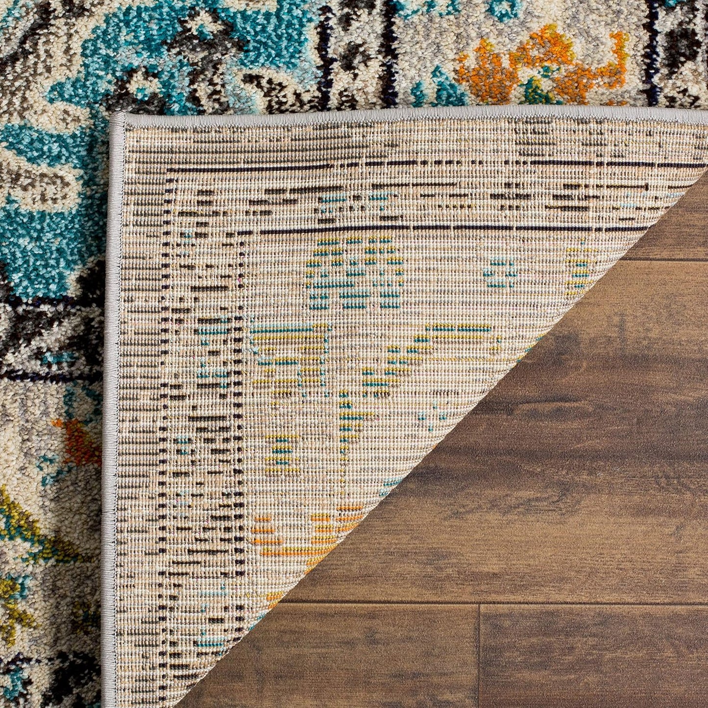 SAFAVIEH Monaco Collection Accent Rug - 3' x 5', Grey & Light Blue, Medallion Distressed Design, Non-Shedding & Easy Care, Ideal for High Traffic Areas in Entryway, Living Room, Bedroom (MNC243G)